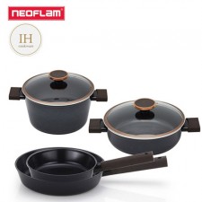 [네오플램] 엑스트리마 코팅 IH 노블레스 혼합 4종  (24cm전골, 24cm양수 + 20cm후라이팬, 28cm후라이팬)