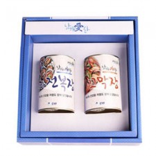 전남완도 저염식 특허간장 남해애찬 알찬선물세트2호(캔)(꼬마전복400g+꼬막400g)