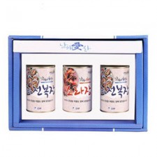 전남완도 저염식 특허간장 남해애찬 알찬선물세트5호(캔)(꼬마전복400g*2개+소라400g)