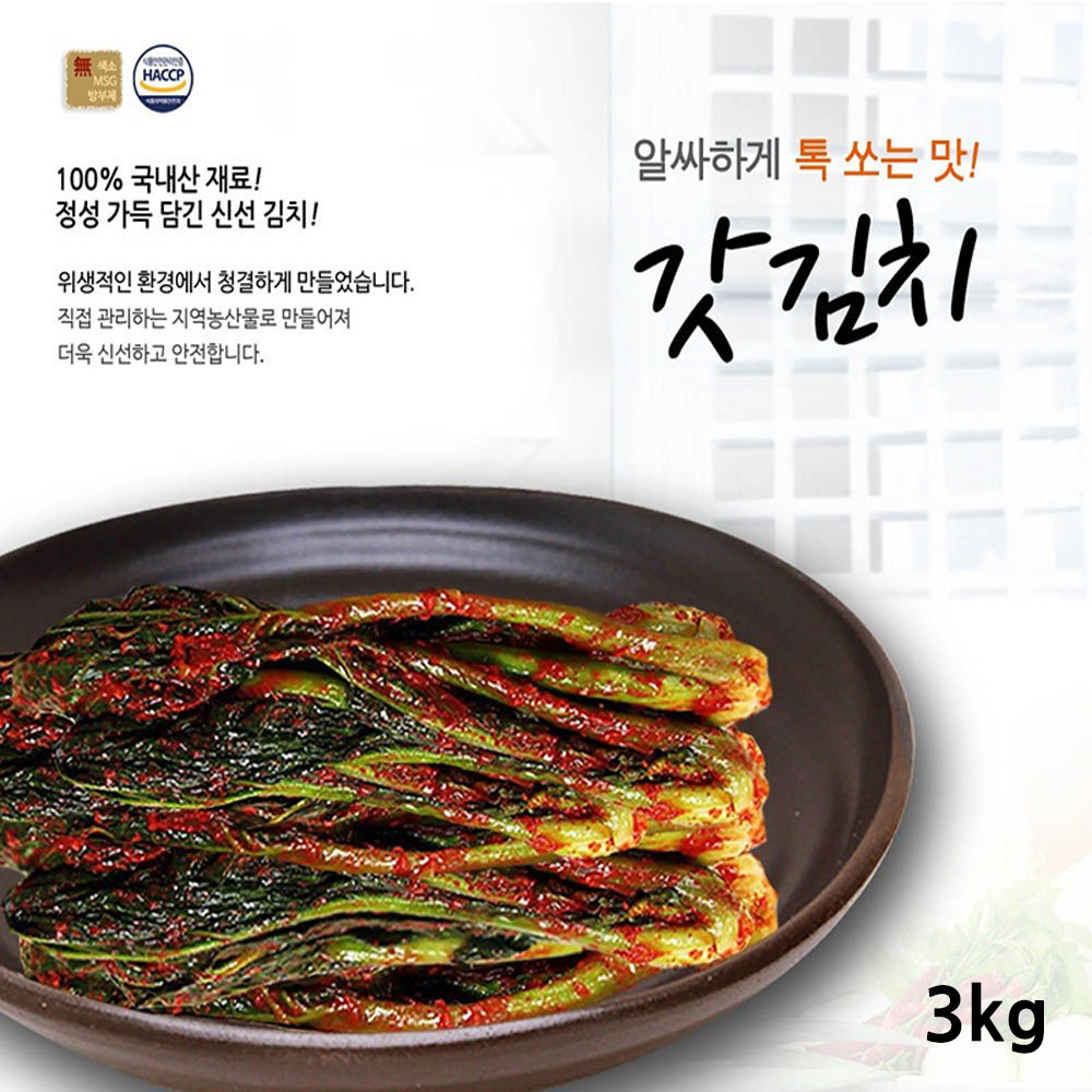 전라도사계절맛김치 갓김치 3kg