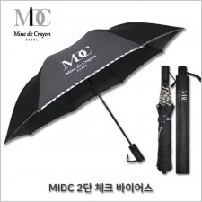 [MIDC]마인디크레용 블랙에디션 남성 2단우산 체크바이어스 2단