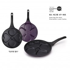 리빙아트 센스 하트 에그팬 4구 28cm