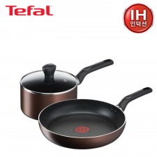 [테팔] 인덕션 초콜릿 티타늄 프로 프라이팬 28cm+편수 18cm  TFC-IC8S8