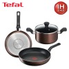 [테팔] 인덕션 초콜릿 티타늄 프로 프라이팬 24cm+28cm+냄비 양수 20cm  TFC-IC48P0