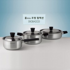 [리빙아트] 디오바코 POSSD 스텐냄비 3종(16cm 편수, 18cm 양수, 24cm 곰솥) IH사용 가능