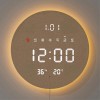 플라이토 3세대 백라이트 터닝 플랫 원형 온습도 LED 벽시계 29cm