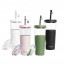 아소부 빨대텀블러 앤 스텐 진공 보온보냉컵 2IN1 마리나 845ml ICT400
