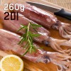 쫄깃하고 탱탱한 손질 통오징어 2미 260g, 내장제거 간편조리!